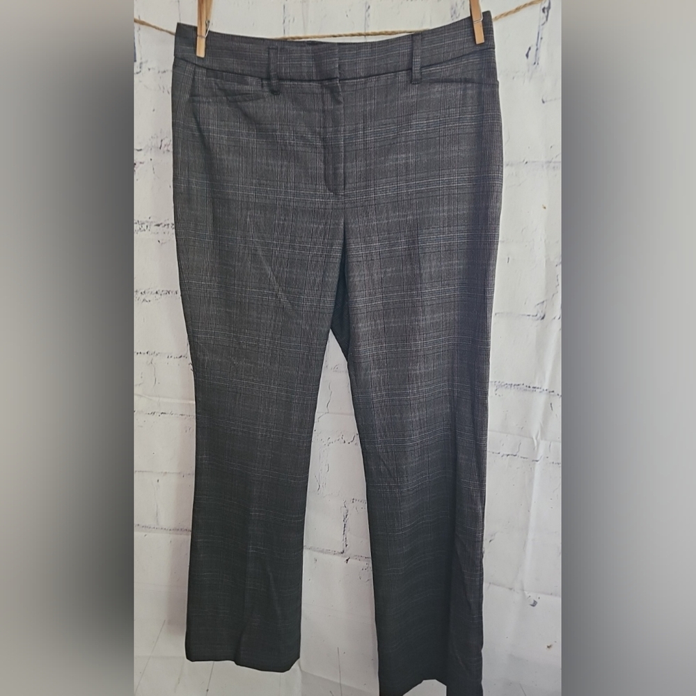 White House Black Market Brown Plaid Career Wear Pants Straight Leg Size 10 WHBM